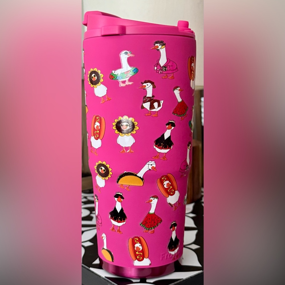 NIB FrostBuddy To-Go Buddy MultiUse Frost Buddy Silly Goose Summer Tumbler Berry - Picture 7 of 10